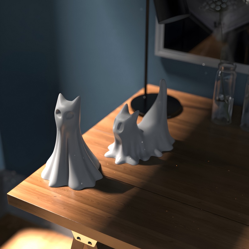 Ghost Cat Halloween Desktop Or - огляд і ціна Candle Making Diy