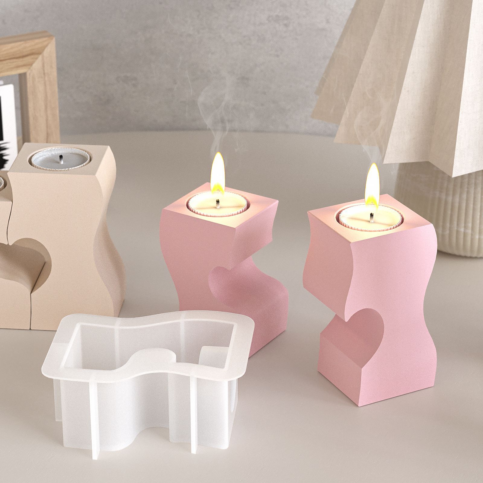 S Heart Candlestick Silicone M - огляд і ціна Candle Making Diy